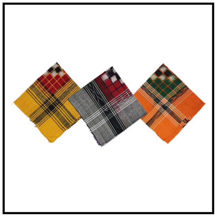 Pasapalli design in the handkerchiefs Yellow, Silver, Orange (Multicolor)