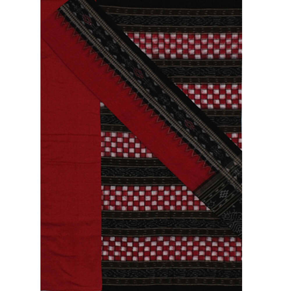 3 pc Black red handwoven cotton sambalpuri dress material – GoCoop