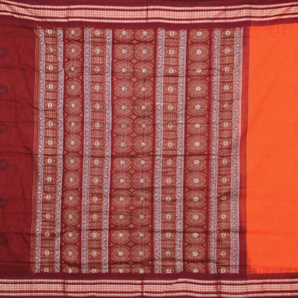 Lotus Bomkai Rust Maroon, Sambalpuri Ikat Saree