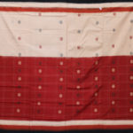 3d border bomkai buti sambalpuri cotton saree Orange